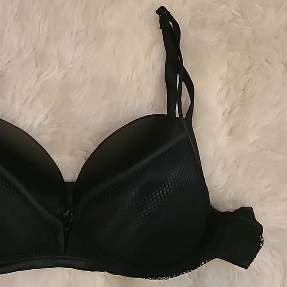 Torrid Black Fishnet Push-Up Plunge Bra 46C - Picture 4 of 7